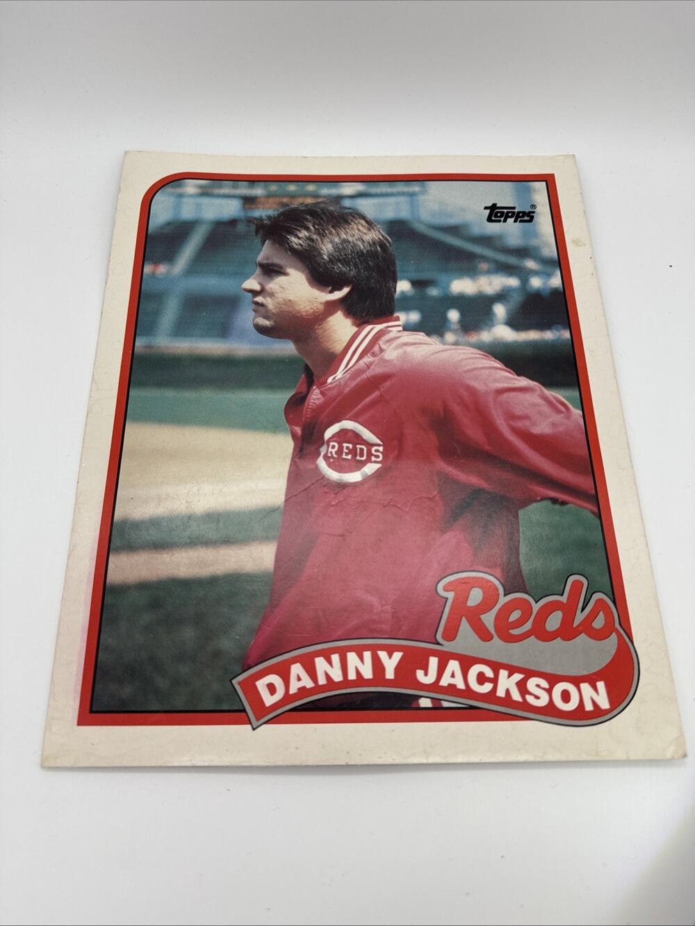 Topps 1989 Duo-Tang Sports Shots MLB Pocket Folder Danny Jackson Reds Baseball